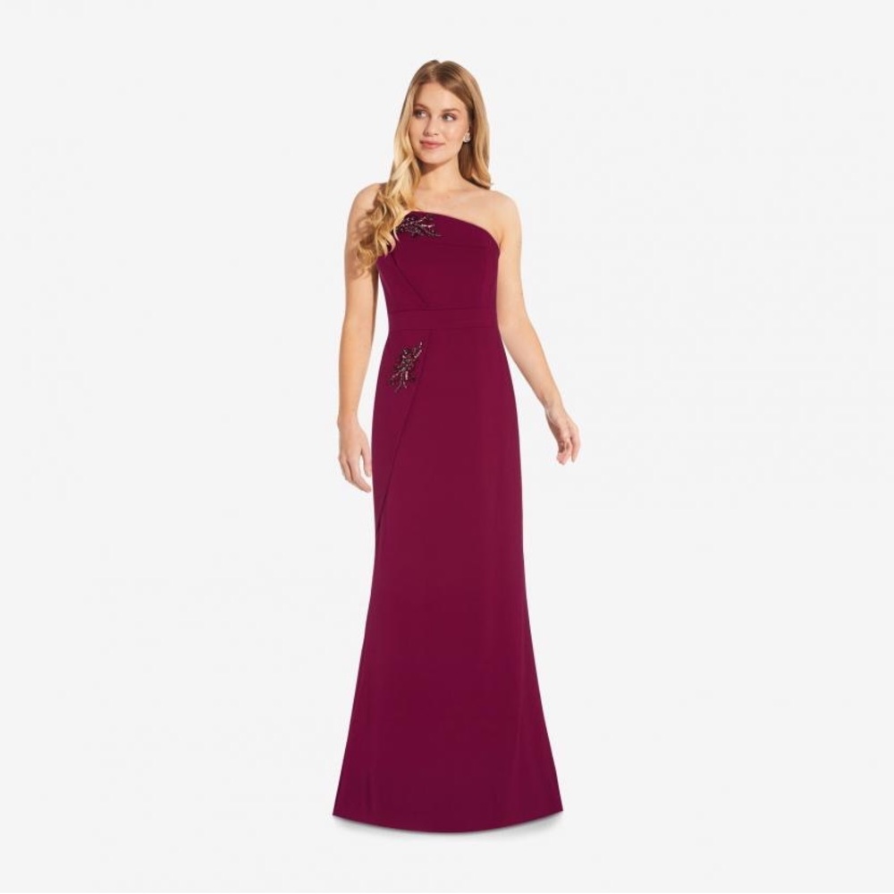 Adrianna papell strapless crepe gown